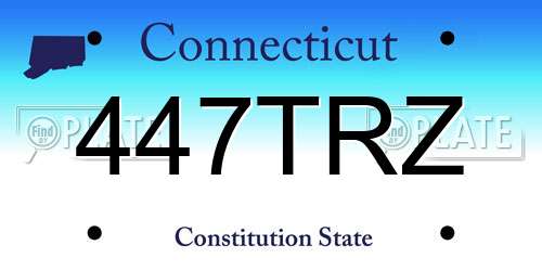 447TRZ Connecticut License Plate