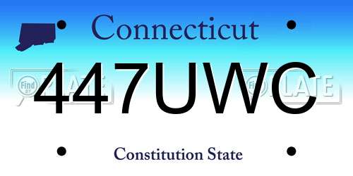 447UWC Connecticut License Plate
