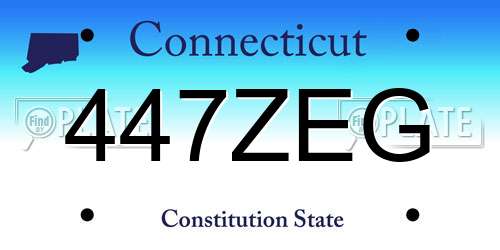 447ZEG Connecticut License Plate
