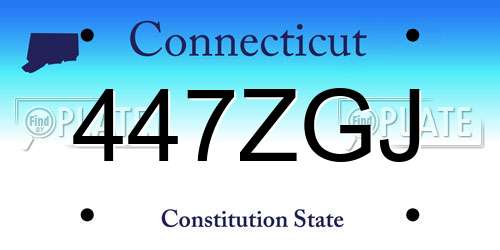 447ZGJ Connecticut License Plate