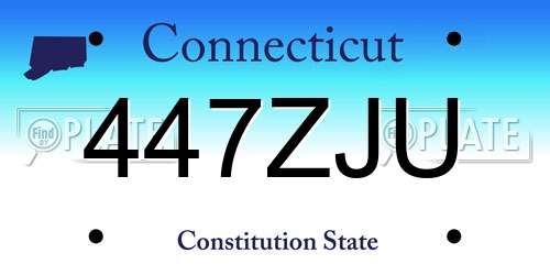 447ZJU Connecticut License Plate