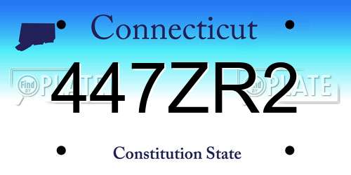 447ZR2 Connecticut License Plate