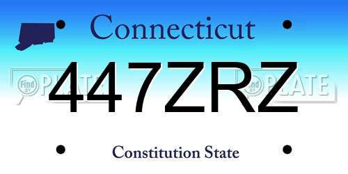 447ZRZ Connecticut License Plate