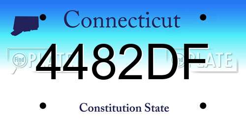 4482DF Connecticut License Plate
