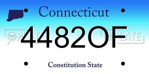 4482OF Connecticut License Plate