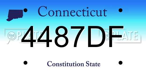 4487DF Connecticut License Plate