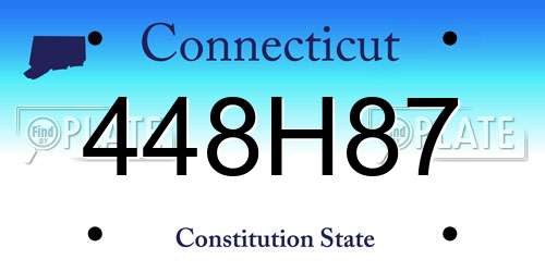 448H87 Connecticut License Plate