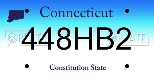 448HB2 Connecticut License Plate