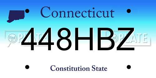 448HBZ Connecticut License Plate