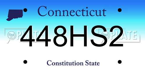 448HS2 Connecticut License Plate