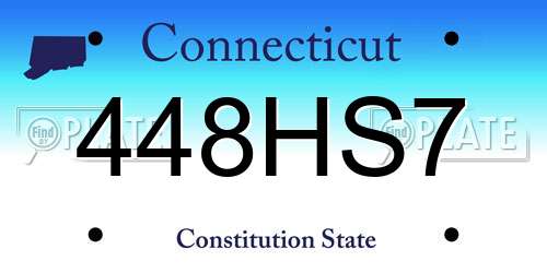 448HS7 Connecticut License Plate