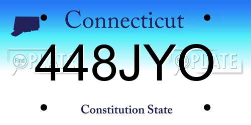 448JYO Connecticut License Plate