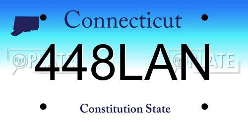 448LAN Connecticut License Plate