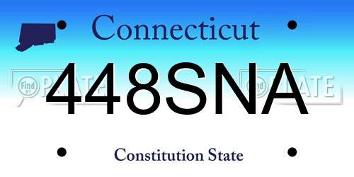 448SNA Connecticut License Plate