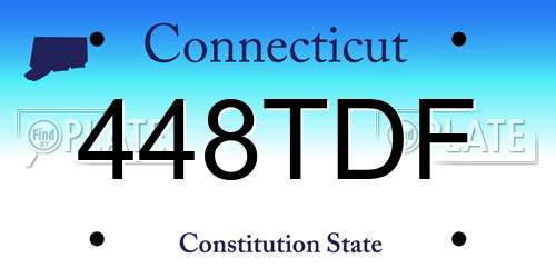 448TDF Connecticut License Plate