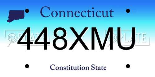 448XMU Connecticut License Plate