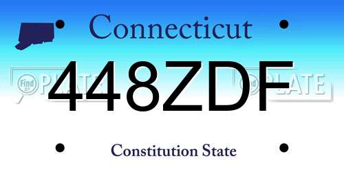 448ZDF Connecticut License Plate