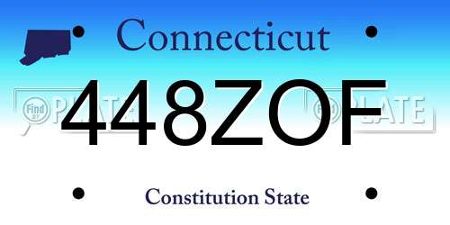 448ZOF Connecticut License Plate
