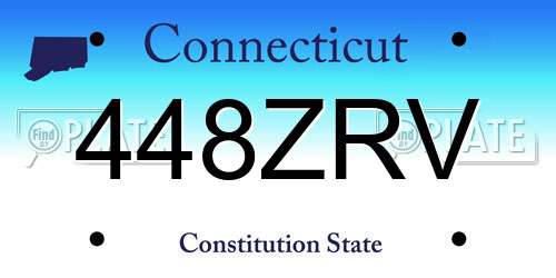 448ZRV Connecticut License Plate