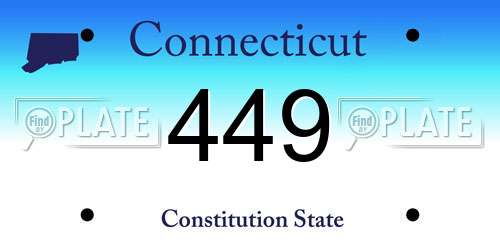 449 Connecticut License Plate