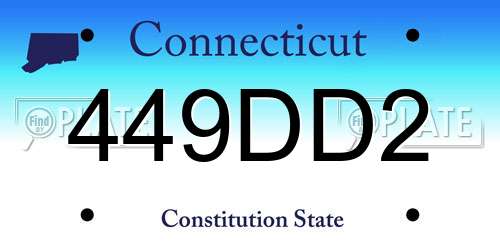449DD2 Connecticut License Plate