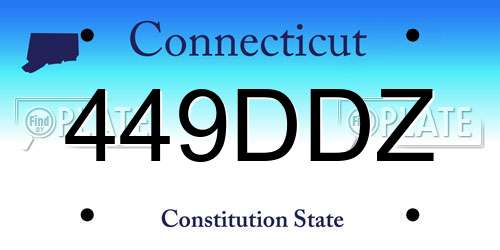 449DDZ Connecticut License Plate