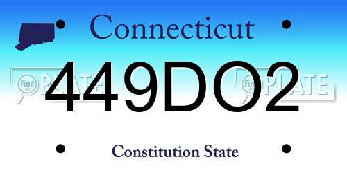 449DO2 Connecticut License Plate