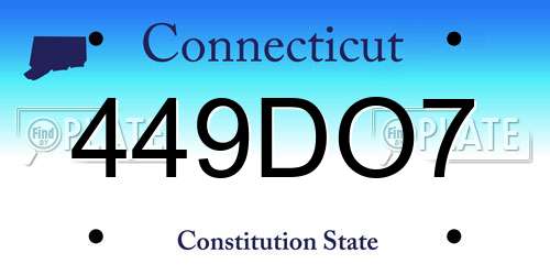 449DO7 Connecticut License Plate
