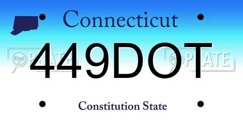 449DOT Connecticut License Plate