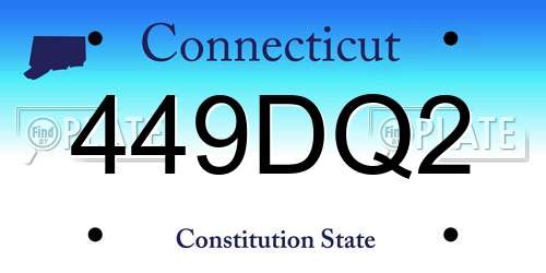 449DQ2 Connecticut License Plate