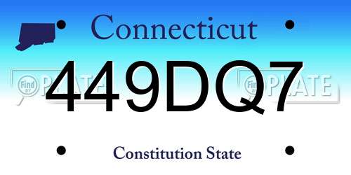 449DQ7 Connecticut License Plate