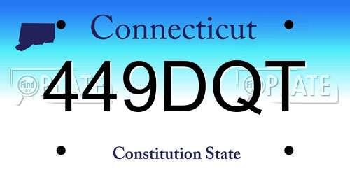 449DQT Connecticut License Plate