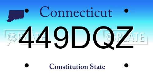 449DQZ Connecticut License Plate