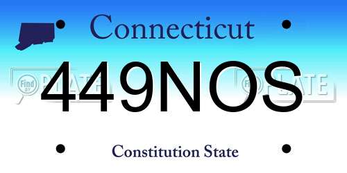 449NOS Connecticut License Plate