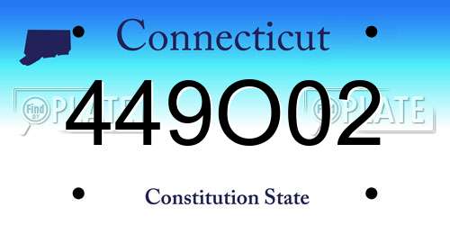 449O02 Connecticut License Plate