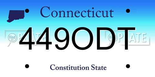 449ODT Connecticut License Plate