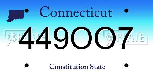 449OO7 Connecticut License Plate