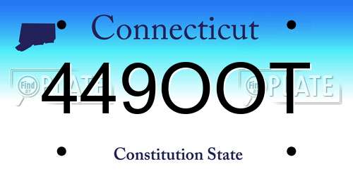 449OOT Connecticut License Plate