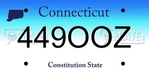 449OOZ Connecticut License Plate