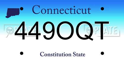 449OQT Connecticut License Plate