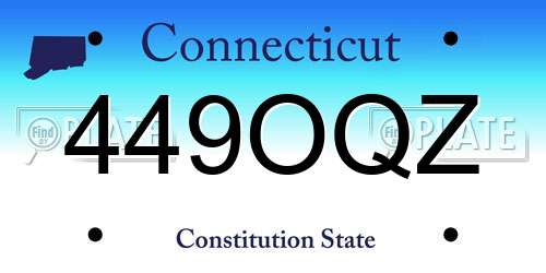 449OQZ Connecticut License Plate