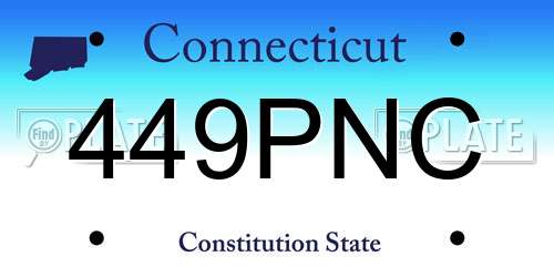 449PNC Connecticut License Plate
