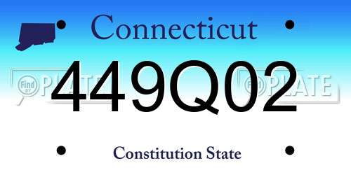 449Q02 Connecticut License Plate