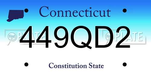 449QD2 Connecticut License Plate
