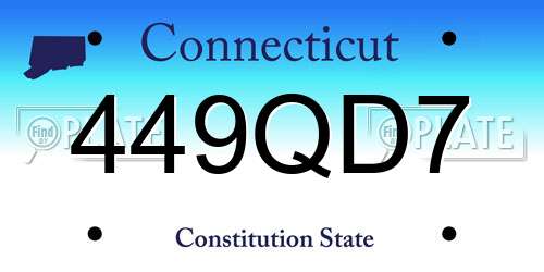 449QD7 Connecticut License Plate