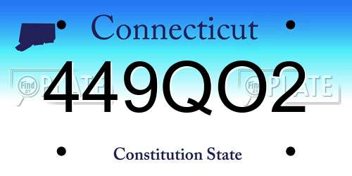 449QO2 Connecticut License Plate