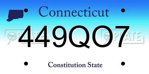 449QO7 Connecticut License Plate