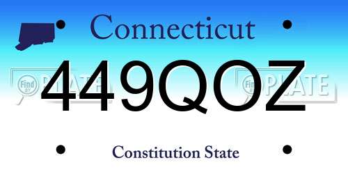 449QOZ Connecticut License Plate