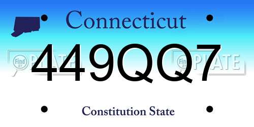 449QQ7 Connecticut License Plate
