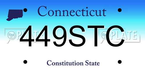 449STC Connecticut License Plate